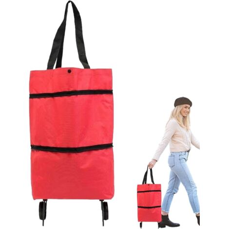 Shopping Bag Sac R utilisable Pliable Roulant pour Courses