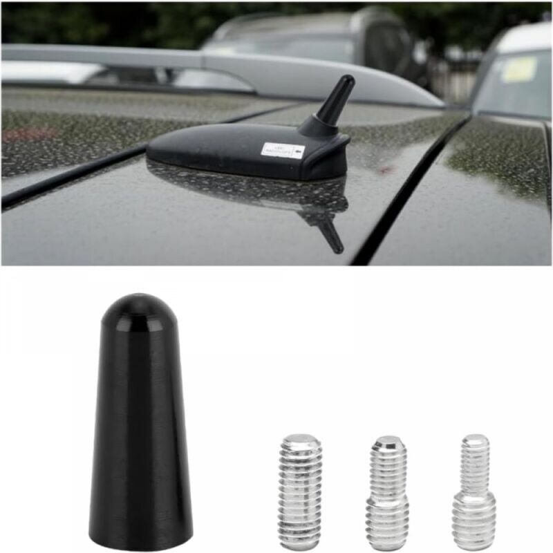 Short Car Antenna, Universal Amplified Short Car Radio Antenna, 3cm Short Rod Roof Stereo Antenna for Car, for All Cars Vehicle Auto