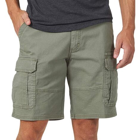 Short cargo homme multipoches, coupe fine, couleur unie, facile à assortir - L - Vert
