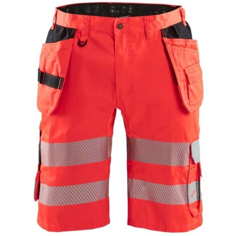 Short da lavoro ad alta visibilità stretch artigianale 1586 - Rosso fluorescente M - FR(44) - SE(C50) - Standard