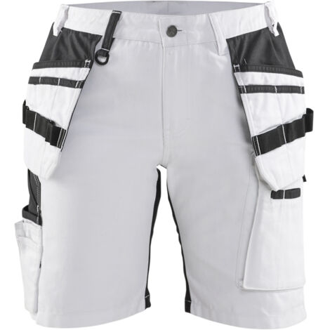 Short da lavoro per pittore con stretch donna 7171 - Bianco/Nero XS - FR(34) - SE(C32) - Standard