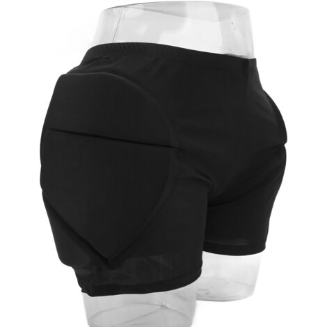 Short de sport en nylon léger avec renforts EVA, respirant et thermorésistant, pour VTT, ski et activités outdoor, taille M, couleur noire