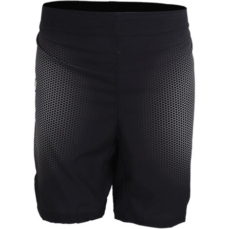 Short de sport homme imprimé pour boxe et randonnée, coupe droite, taille mi-haute, élastique, noir XL