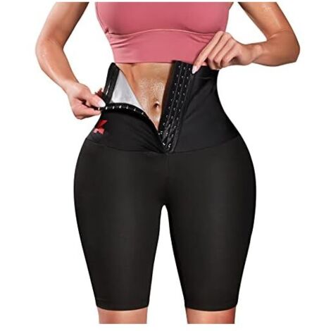 Short De Sudation - En Tissu Polymère Thermorétente Sans Néoprène - Taille Haute Avec 3 Crochets Réglables - Pour Activité Physique - Taille Unique