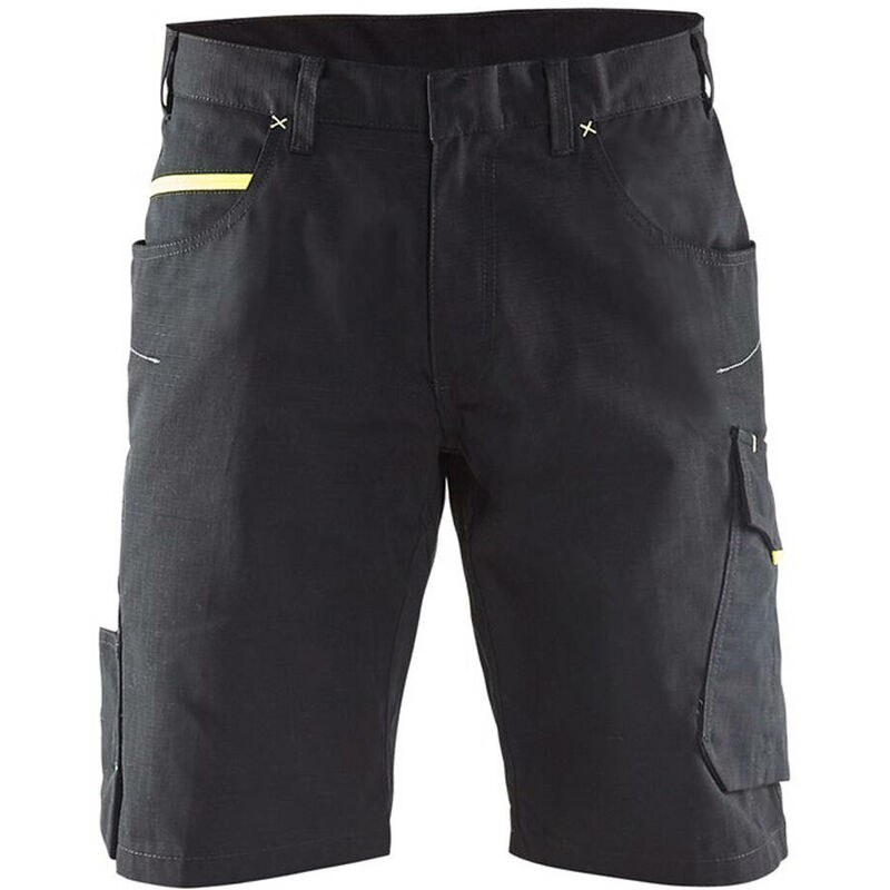 Short de travail Blaklader Ripstop Noir / Jaune 54