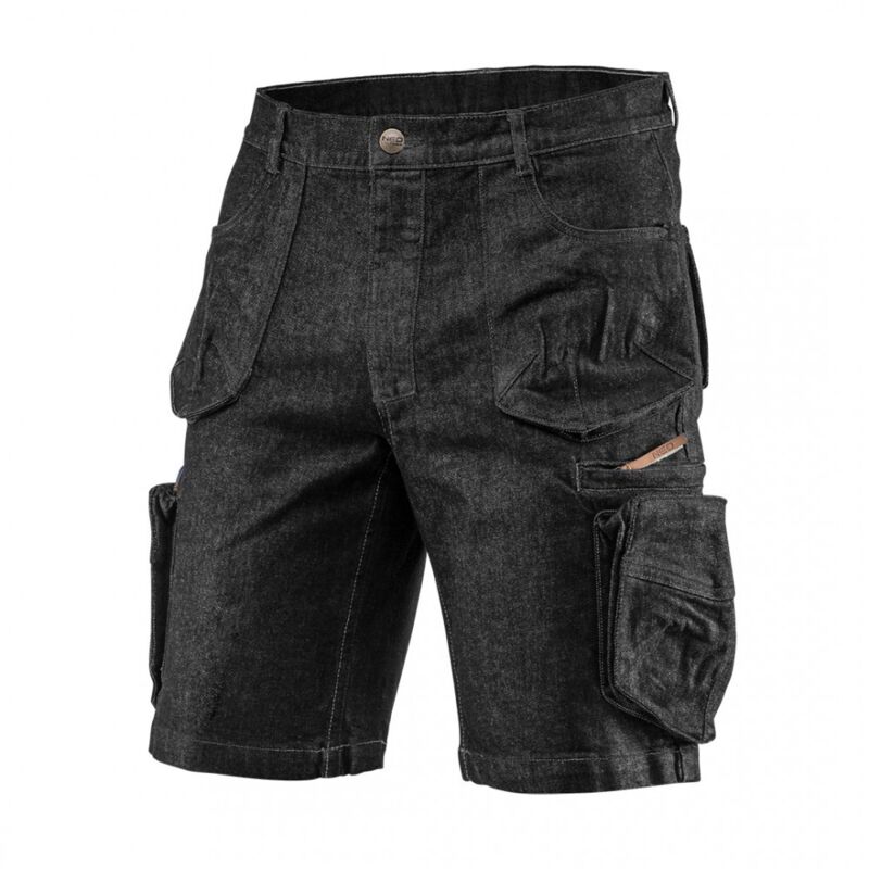 Short de travail en jean, noir, taille M