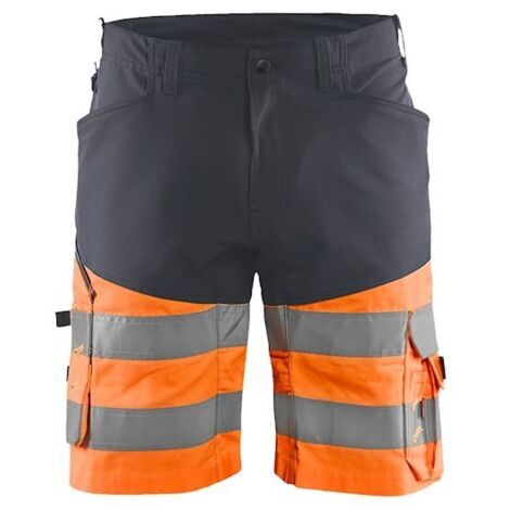 Short de travail haute visibilité stretch 1541 - Gris moyen/Orange fluo M - FR(42) - SE(C48) - Standards