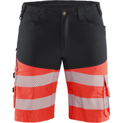 Short de travail haute visibilité stretch 1541 - Noir/Rouge fluo 2XL - FR(52) - SE(C58) - Standards