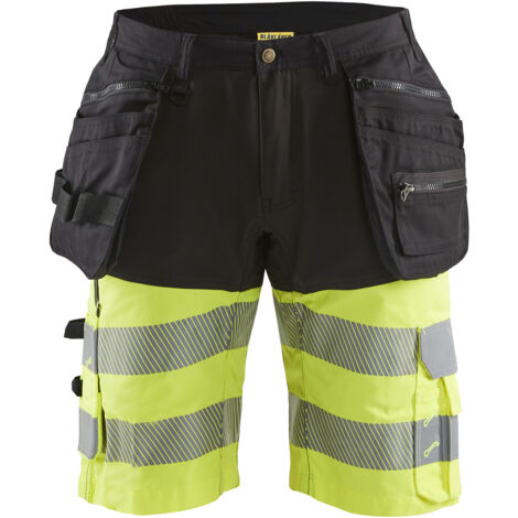 Short de travail haute visibilité stretch 4D 1596 - Noir/Jaune fluo XS - FR(38) - SE(C44) - Standards
