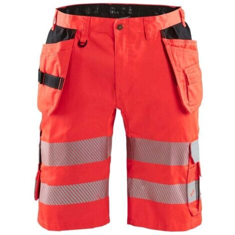 Short de travail haute visibilité stretch artisan 1586 - Rouge fluo 3XL - FR(54) - SE(C60) - Standards
