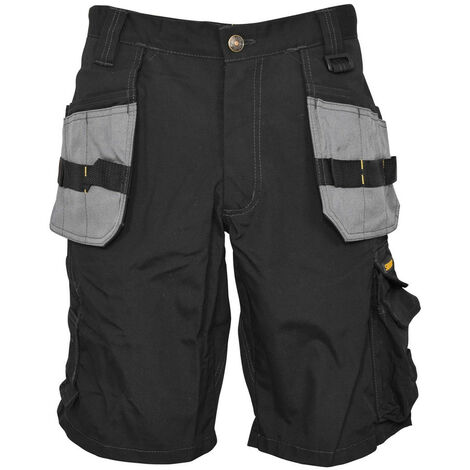 Short de travail multi-poches noir avec les poches grises - 46 - Noir et Gris