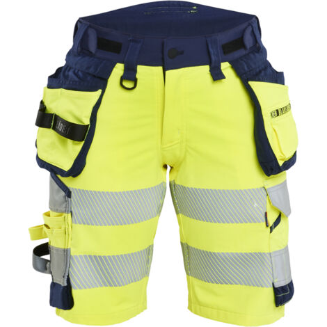 Short de travail stretch 4D haute visibilité femme 7020 - Jaune/Marine S - FR(36) - SE(C34) - Standards