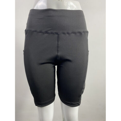 Short de Yoga à Haute Taille Élastique pour Femme - Fitness, Running, Gym - Noir