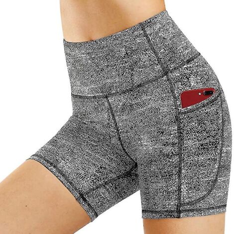 Short femme pour yoga, fitness, sport et course à pied - Taille M - gris
