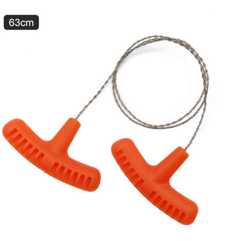 Short orange - 63 cm Scie à fil manuelle, équipement de survie en milieu sauvage, fournitures de survie en plein air, lame de scie pour plantes aquatiques, spécialement conçue pour la coupe des plante