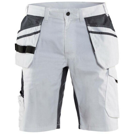 Short de travail peintre Blaklader +STRETCH POCHES FLOTTANTES Blanc / Gris 40