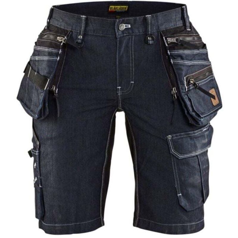 Blaklader - Short de travail femme stretch 2D X1900 artisan denim Marine / Noir 42 Blaklader - Short de travail femme stretch 2D X1900 artisan denim Marine / Noir 42