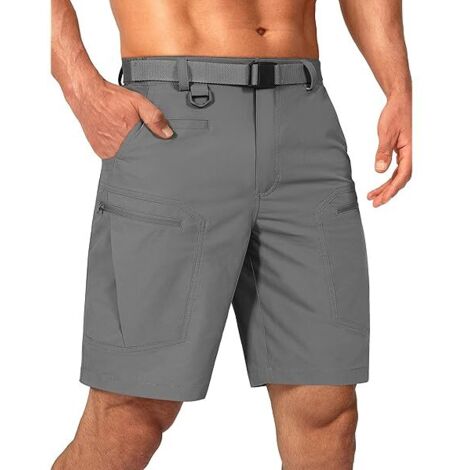 Shorts Cargo - Nylon Élasthanne - Résistants À L'Eau - UPF 50+ - 7 Poches Zippées - Ceinture Réglable En Nylon - Pour Randonnée Et Activités Extérieures - 1 Pièce