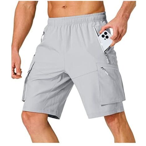 Shorts De Randonnée - Coupe Cargo - Tissu Respirant Séchage Rapide - Ceinture Élastique Avec Cordon De Serrage - Protection UPF 50+ - Pour Activités Extérieures - Taille Unique