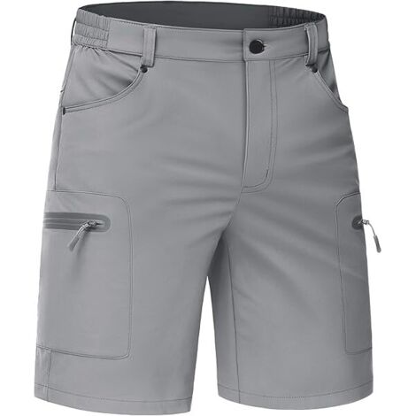 Shorts De Randonnée - Nylon Élasthanne Léger Et Rapide À Sécher - Résistant À L'Eau - 5 Poches Zippées - Taille Réglable Avec Ceinture Élastique - Pour Homme - 1 Pièce