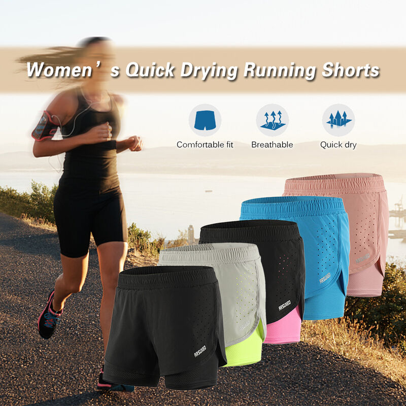 

Shorts de running para mujer B1101,Gris hechizo verde EU: L