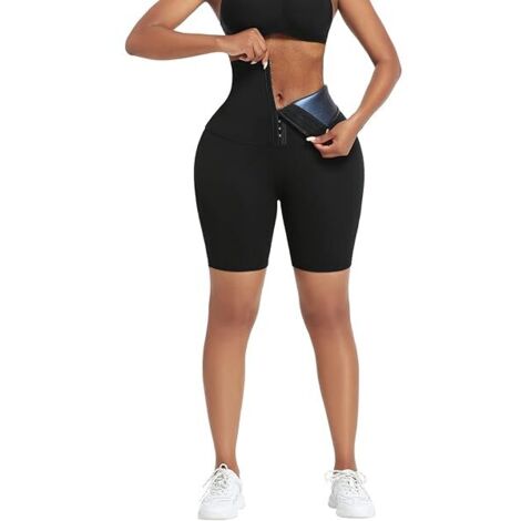 Shorts Sauna - Tissu Thermogène Néoprène - Taille Haute avec Contrôle Abdominal - Pour Entraînement et Activités Physiques - 1 Pièce