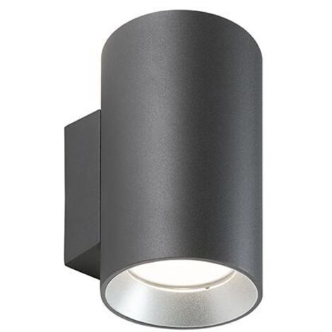 Show - Applique Cilindrico Da Parete A Led 20W+20W A Luce Doppia Calda Colore Grigio