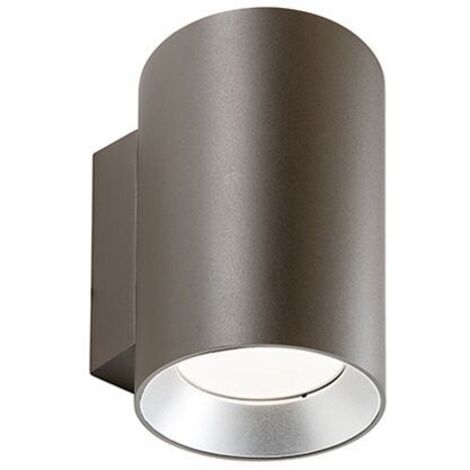 Show - Applique Cilindrico Da Parete A Led 20W A Luce Singola Fredda Colore Corten