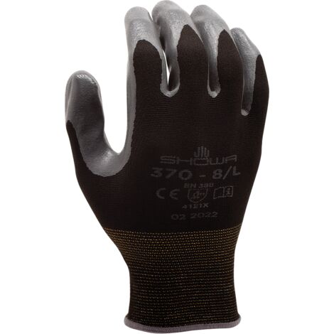 Showa 370W Nahtloser Arbeitshandschuh Nylon-Nitril-Handfläche Allzweck 10/XXL