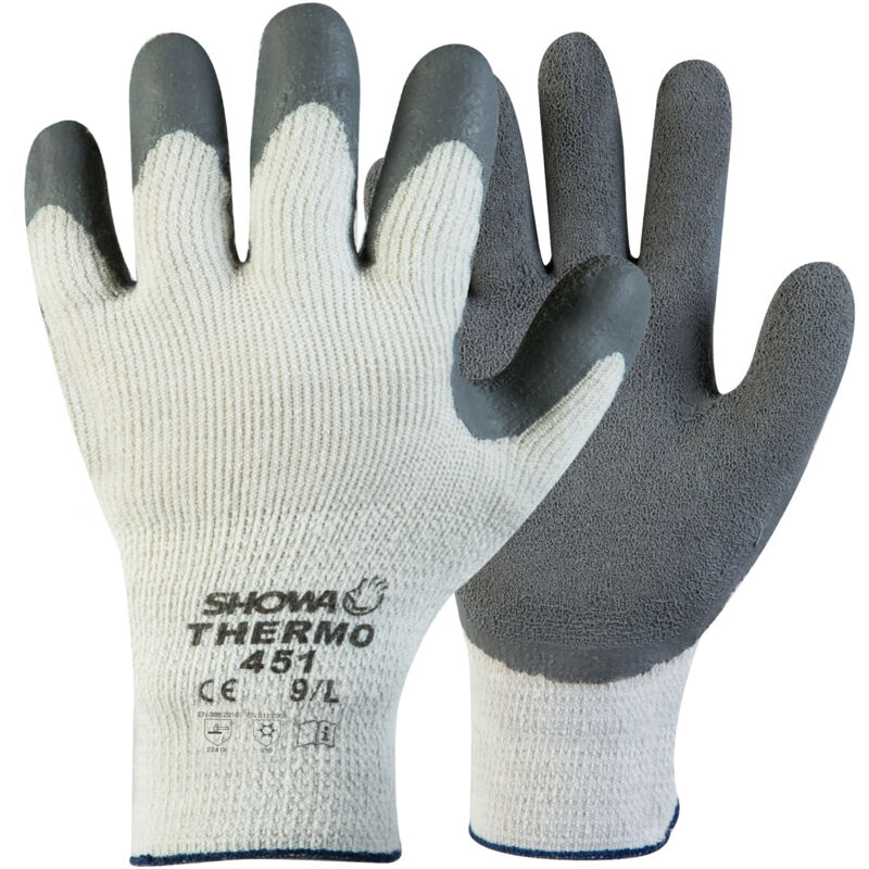 451 Guante de trabajo térmico acolchado sin costuras de látex 10/XL - Showa