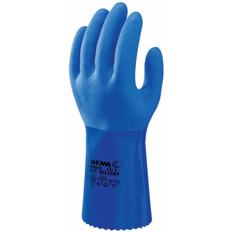 SHOWA 660, Rivestimento in PVC, Chimico, Blu, 8/M