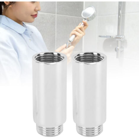 [Shower Arm Extension] Allonge de Douche Extensible Chromée en Acier Inoxydable, 2 Unités, 5.1 cm
