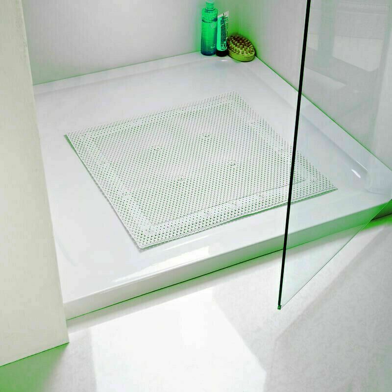 Shower Bath Mat Thick Cushioned Strong Suction Non Slip Square 52 x 52cm