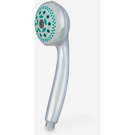 Shower Bathroom Handset 6 Mode Premium Modern Brushed Nickel Finish 90mm
