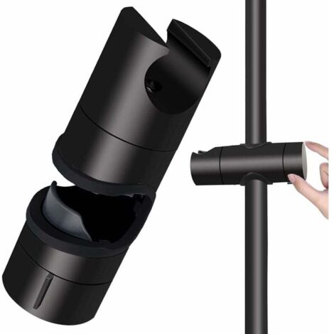 JALLERIA Shower Bracket, Universal Black Shower Head Holder for 18-25mm Shower Rod Made of Solid ABS, Thickened and Upgraded Version, Shower Head Bracket, Matte Black
