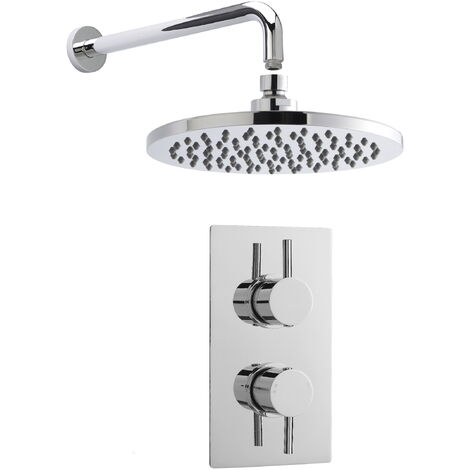 Shower Bundle Concealed Round Twin Valve, Arm & Head Kit - Chrome Balterley