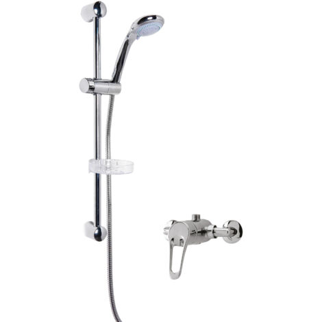 Shower Bundle Exposed Round Manual Valve & Multi Function Handset Slide Rail Kit - Chrome Balterley