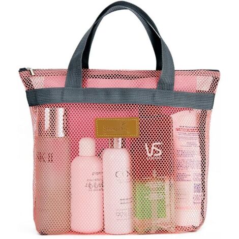 Shower Caddy Bag - Mesh Toiletry Organizer with Zipper - Portable Hanging Bath Storage for Travel Gym Camping Beach Dorm - 30 x 28 x 9 cm