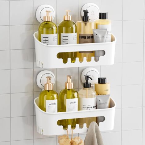 Shower Caddy - Suction Cup - ABS - 27.5 x 9.5 x 7.5 cm - For Bathroom Shower - 2 Pack
