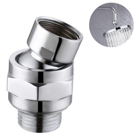 HIASDFLS Shower Connector Shower Head Ball Head Swivel Ball Adapter Adjustable Shower Arm Extension Universal Component Brushed Nickel