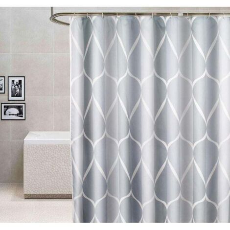 Shower Curtain 120x180 cm, Waterproof, Washable, Anti-Mold Polyester Shower Curtain, Grey