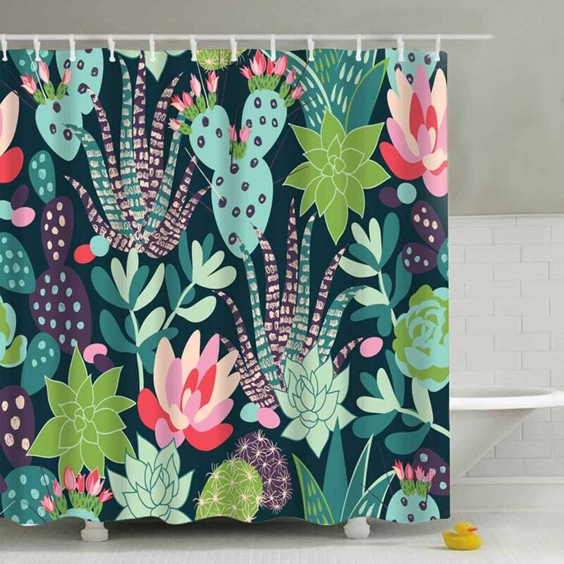 Shower Curtain, 180 x 180 cm Anti-Mould and Water-Repellent with 12 Shower Curtain Rings