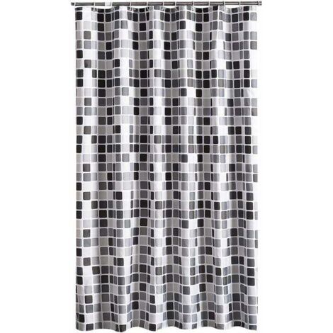 Shower Curtain 200 x 220 cm (W x H), Anti-Mold, Anti-Bacterial, Water-Repellent, Lined, Made of Soft Polyester Fabric, Bath Curtain with Beautiful Patterns, Canvas