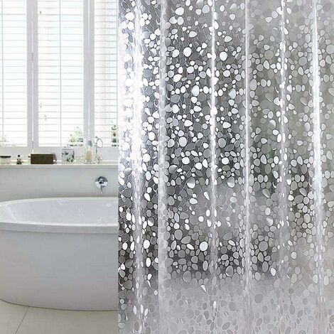 Shower curtain, anti-mold, bathtub waterproof, 100% EVA, 180 x 180cm incl. 12 shower curtain rings