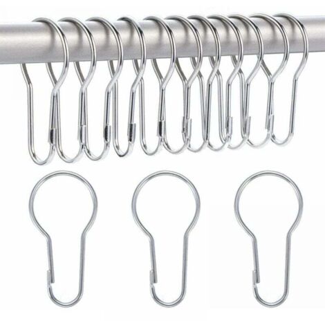 Shower Curtain Hooks, 40 Pack 2mm Shower Curtain Hooks for Tidying and Organizing, MUMU Lifting Ring Curtain Hooks