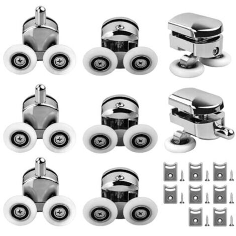 shower door rollers, Ø 23 mm, for sliding doors, replacement rollers for glass shower enclosures and doors