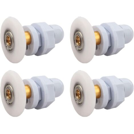 Shower Door Rollers, 4 Pieces Brass Shower Sliding Door Roller, Sliding Door Roller, for Replacement Glass Sliding Shower Door Runners Rollers (29MM)