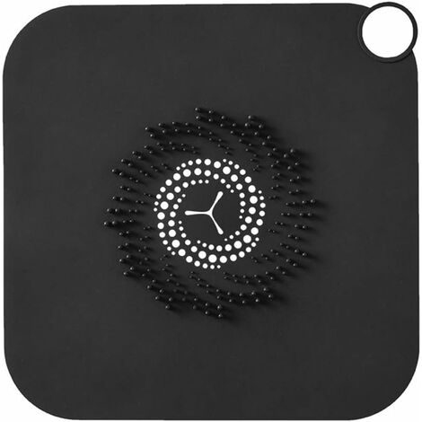 main image of "Shower Drain Cover, Silicone Hair Catcher, Bath Trap for Shower (Black)"