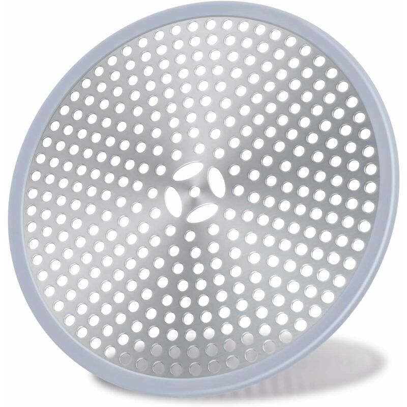 Shower Drain Hair Catcher/Strainer/Stainless Steel and Silicone /Good Grips for Bath