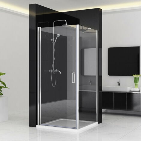 Shower Enclosure Cubicle Door Pivot Hinge Shower Door 6mm Easy Clean Glass with Side Panel